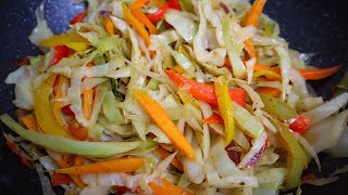 THE MOST DELICIOUS JAMAICAN STEAMED CABBAGE  FRIED CABBAGE  STIR FRY CABBAGE RECIPE [upl. by Egor]