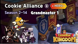 Cookie Alliance Season 214 Hero Mode Update Rank Grandmaster 1 Guide  Cookie Run Kingdom [upl. by Aiuqet]