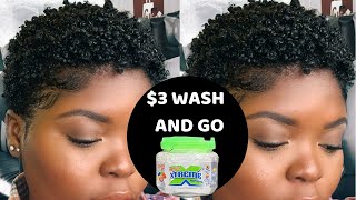 3 WASH AND GO ON SHORT NATURAL HAIR FT WETLINE EXTREME GEL [upl. by Llertac]