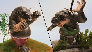 I made two pygmy hippos fighting  Moo Deng vs Wee Haggis [upl. by Max]