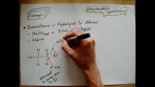 QUICK CHEM 36  Nucleophilic Substitution Hydrolysis of Halogenoalkane [upl. by Graff]