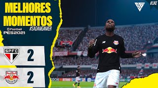 SAO PAULO 2 X 2 BRAGANTINO  BRAGA EMPATA NO FINAL  JOGO DE HOJE  ASSISTA AGORA PES 2021 [upl. by Aicyla]