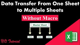 Transfer Data From One Sheet to Multiple Sheets Automatically in excel Hindi  Without Macro [upl. by Alegnaoj]