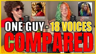 1 Guy 18 Voices Compared Black Gryphon Comparison [upl. by Hakym]