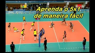 VOLEIBOL MANEIRA FÁCIL E SIMPLES DE APRENDER O 5X1 NA PRÁTICA [upl. by Stromberg]