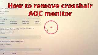 Remove Crosshair AOC Monitor AOC led G2490 vxa Remove Red Circle Remove Red Dot From Screen [upl. by Hephzibah]