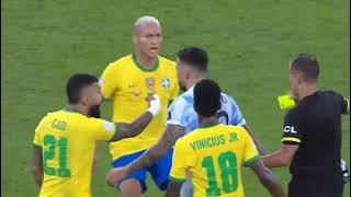 Nicolás Otamendi Vs Marquinhos Argentina Fight Vs Brazil Furious Moments Copa America Final 2021 [upl. by Doloritas461]