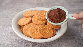 Mixed Cocoa Powder With Marie Biscuit  Youll Be Surprised By The Result [upl. by Enoed]