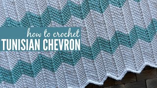 Tunisian Chevron Crochet Tutorial [upl. by Burra982]