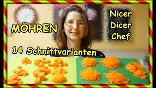 14 Schnittvarianten Möhren Karotten Nicer Dicer Chef SoFie Haushalt UnPerfekt [upl. by Nwahsirhc]