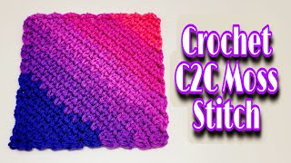 EASY Crochet C2C Moss Stitch Tutorial [upl. by Paton386]