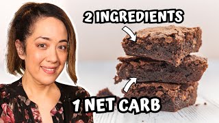 These 1 Net Carb Brownies Only Have 2 Ingredients [upl. by Angelle300]