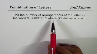 Combination of letters to arrange letters in MISSISSIPPI for Separate S [upl. by Rawdin]