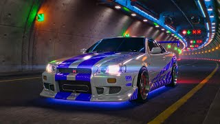 Nissan Skyline GTR R34  Ambient Tunnel Drive  4K Ultra HD 60fps [upl. by Francene]