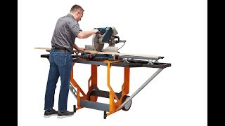 Bora® Portamate PM8000 Portacube STR™ Miter Saw Work Station  7 of Work Bench Space Stored in 31quot [upl. by Eive]