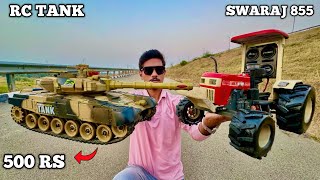 Rc Swaraj 855 Tractor Vs Rc High Speed Military Tank Unboxing [upl. by Eivol]