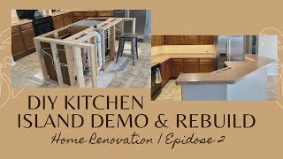 KITCHEN ISLAND DEMO amp REBUILD  Home Reno Ep 2 [upl. by Misa768]