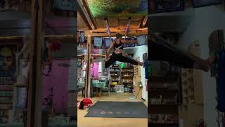 Aerial yoga cross back straddle bow and arrow split flow ￼ [upl. by Monica]