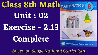 Class 8 Math New Book Exercise 213  Complete  Class 8th Math New Book Unit 2 Exercise 213 [upl. by Anhaj]