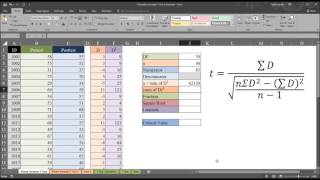 Manually Calculate PairedSamples DependentSamples T Test in Excel [upl. by Anilef]