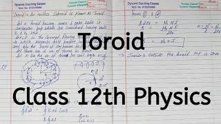 Toroid Chapter 4 Moving Charges and Magnetism Class 12 Physics [upl. by Lovell942]