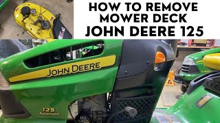 John Deere 110 Deck Rebuild Part 1 deck removal and disassembly [upl. by Thibaud353]