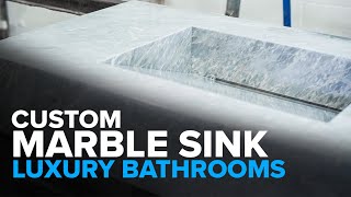 BUILDING AND FABRICATING BEAUTIFUL CUSTOM MARBLE BATHROOM SINK [upl. by Llenrrad]