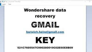 wondershare data recovery gmail and key [upl. by Elsa]