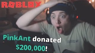 DONATING roblox streamers 200000 ROBUX [upl. by Francis]