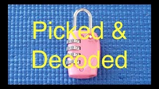 Picking 38 TSA combination padlock Jasit TSA007 picked amp decoded [upl. by Asital931]