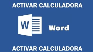 Activar calculadora en Word [upl. by Kelson310]