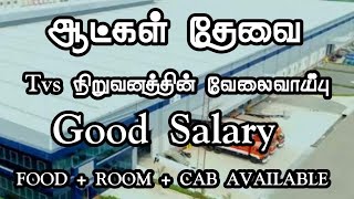 💥Tvs Groups Of CompanyRoomampFoodChennai Job Vacancy 2024Chennai Jobs Today Openings In Tamil [upl. by Ellynn]