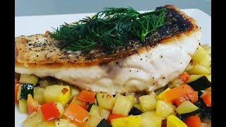 Pan Seared Crispy Skin Rockfish amp Spring Vegetables [upl. by Chlo521]