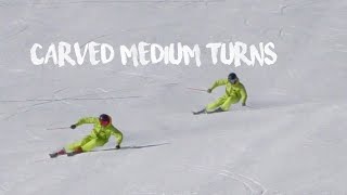 Carved Medium Turns  Interski 2023 training on different radius skis With Jacob Elgaard [upl. by Kenway]