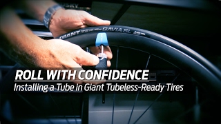 How to Install a tube into a Giant Gavia TubelessReady Bicycle Tire [upl. by Lysander311]