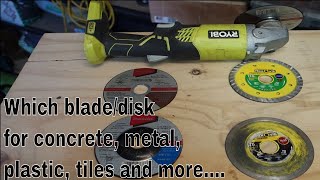 Which angle grinder blade  disk for concrete plastic tiles and metal [upl. by O'Driscoll]