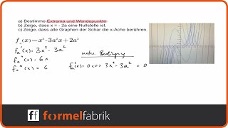 Funktionsscharen Kurvendiskussion Funktion 3 Grades Nr 2 [upl. by Henrique]