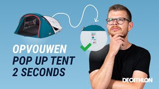 Tent opvouwen Pop Up Tent 2 Seconds Fresh amp Black  DECATHLON LEGT UIT [upl. by Ecnarrot573]