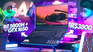 NOTEBOOK GAMER FORTE e BARATO Ideapad Gaming 3 com R7 5800H  GTX 1650 [upl. by Zeba]