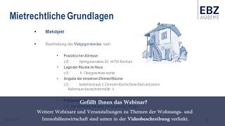 OnlineSeminar  Grundlagen Mietrecht [upl. by Bunny978]