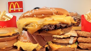 MUKBANG EATING MCDONALDS EXTRA CHEESE QUARTER POUNDER EXTRA SAUCE BIG MAC CHICKEN NUGGETS ASMR [upl. by Yearwood976]