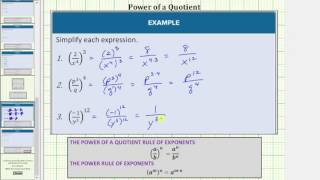 Simplify Expressions Using Exponent Rules Power of a Quotient [upl. by Macur]