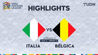 HIGHLIGHTS  Italia vs Bélgica  UEFA Nations League 2024  TUDN [upl. by Claudell]