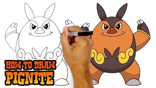 How to Draw Pignite  Pokemon [upl. by Kazim]