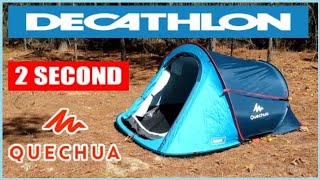 Decathlon 2 Second Pop Up Tent Review  Set Up and Take Down Quechua [upl. by Ellene]