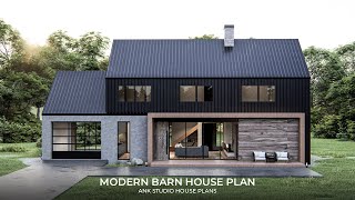 2200 sq ft Modern Barn House Plan  Barndominium Plan [upl. by Ahsart]