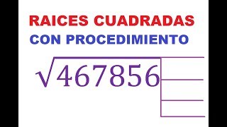 10 RAÍZ CUADRADA EXACTA DE 6 CIFRAS DÍGITOS COMO SACAR LA RAÍZ CUADRADA CON PROCEDIMIENTO [upl. by Lasyrc926]