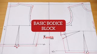 How to draft a BASIC BODICE BLOCK Beginners Friendly [upl. by Esaele]