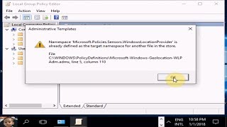 How to Fix Group Policy Error quotNamespace MicrosoftPoliciesSensorsWindowsLocationProvider quot [upl. by Annahsor289]