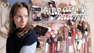 MAKEUP DECLUTTER  organizing amp cleaning my collection 💄💫 [upl. by Aninahs780]